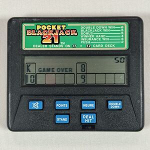 Vintage Radica Pocket Blackjack 21 Handheld Game - Tested - No Batteries